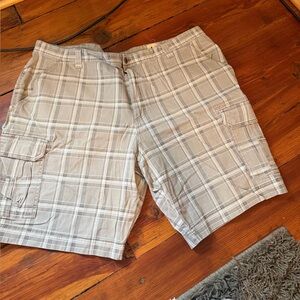 Men's Tan Plaid Cargo Shorts by Red Head